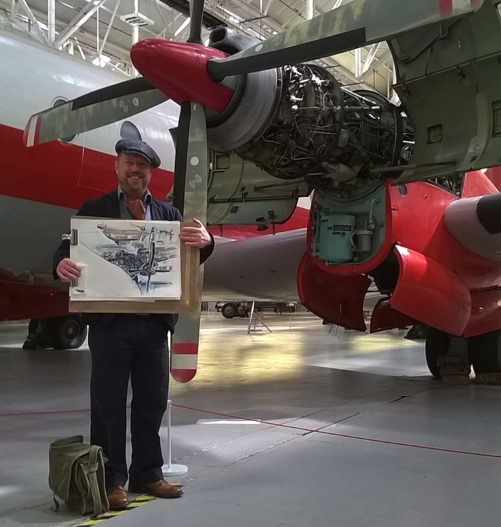 Gouache sketch of Andover aircraft